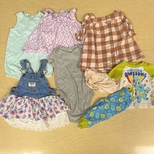 8 piece baby girl summer bundle; 9 months; mostly Carter’s brand
